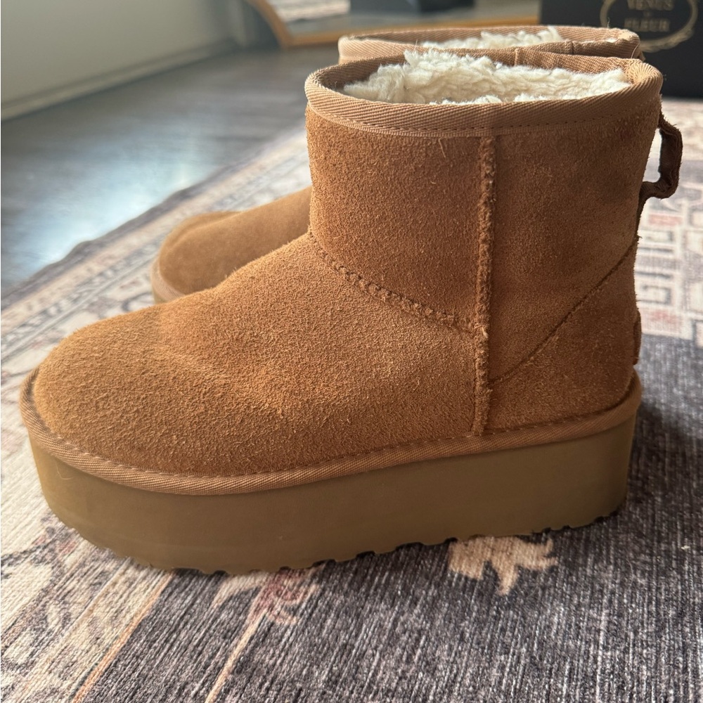 Brown Suede Platform Boots